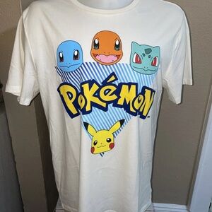 Old Navy Pokemon Shirt Mens XL Beige Short Sleeve Graphic Tee.